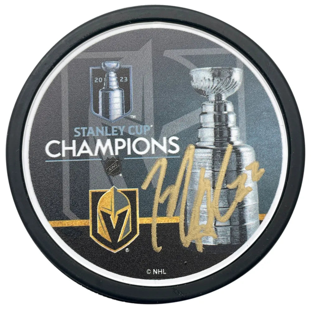 Michael Amadio Autographed Stanley Cup Vegas Golden Knights Hockey Puck COA IGM