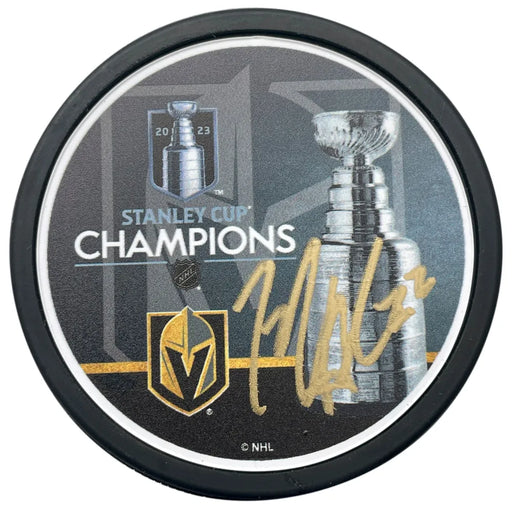 Michael Amadio Autographed Stanley Cup Vegas Golden Knights Hockey Puck COA IGM