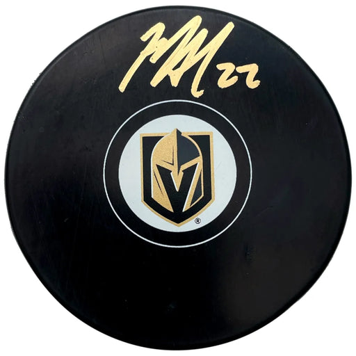 Michael Amadio Autographed Vegas Golden Knights Logo Hockey Puck COA IGM Signed