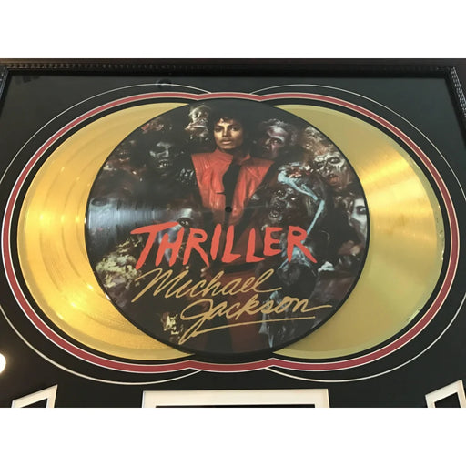 Michael Jackson ’Thriller’ LP Gold Record Photo Disk Collage Facsimile Signed