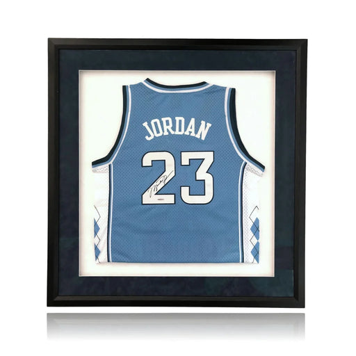 Michael Jordan Signed Framed UNC North Carolina Jersey UDA COA Autograph Upper Deck College