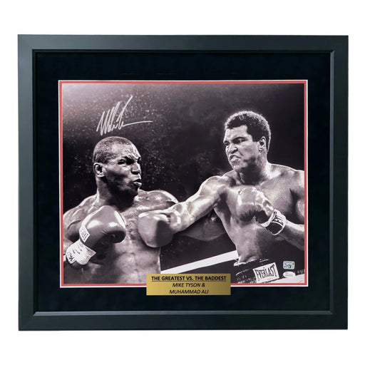 Mike Tyson Autographed 16x20 Photo Framed vs Muhammad Ali Signed JSA Memorabilia