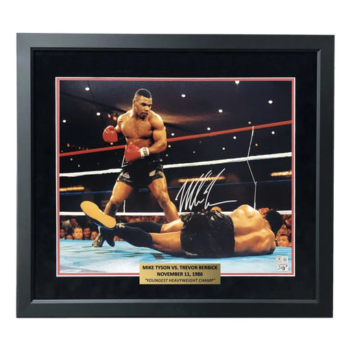 Mike Tyson Autographed 16x20 Photo Framed vs. Trevor Berbick Signed BAS Memorabilia