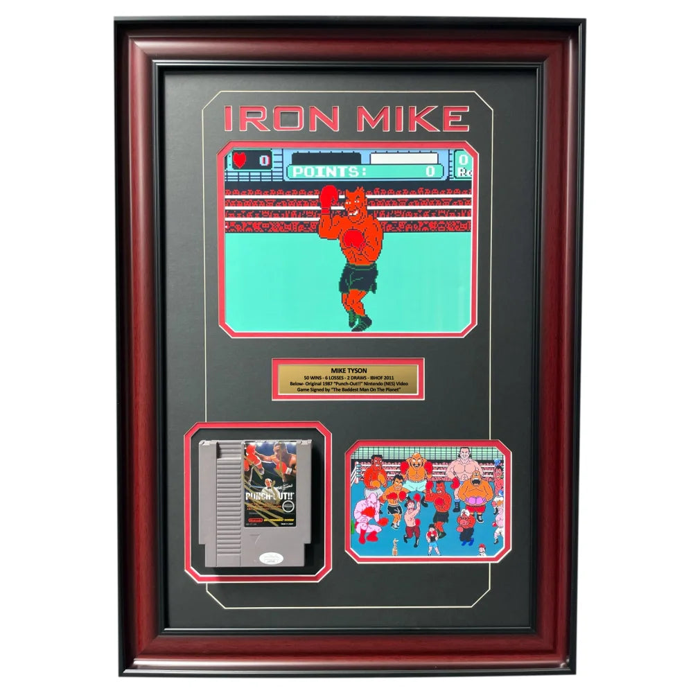 Mike Tyson Signed Original Punch-Out NES Video Game Cartridge Framed JSA COA Autograph