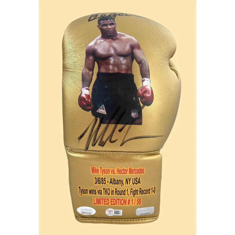 Mike Tyson Signed Vs. Glove *First Pro Fight* vs. Hector Mercedes (#1/58)