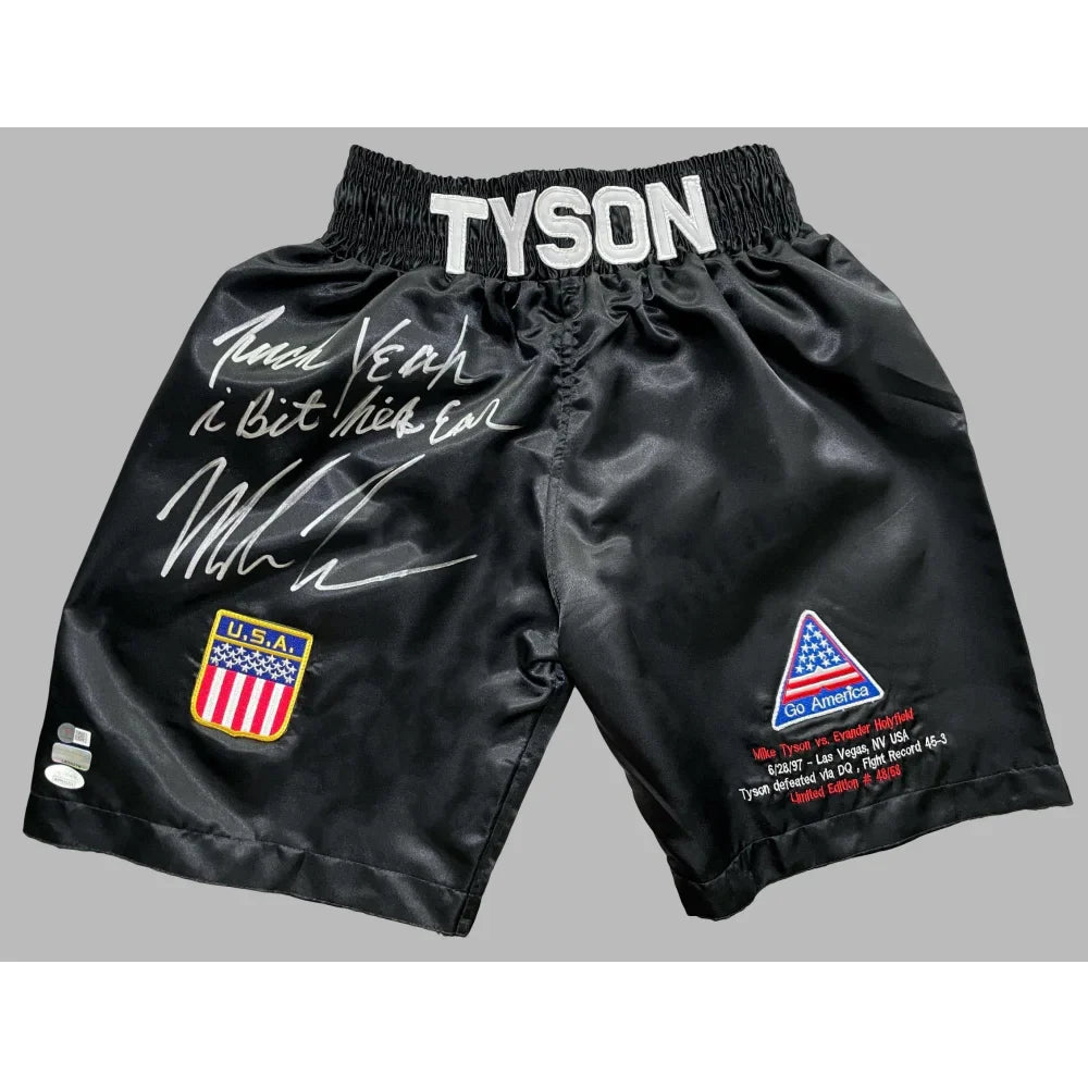 Mike Tyson Signed Vs. Trunks *F--k Yeah I Bit His Ear* vs. Evander Holyfield (#48/58)