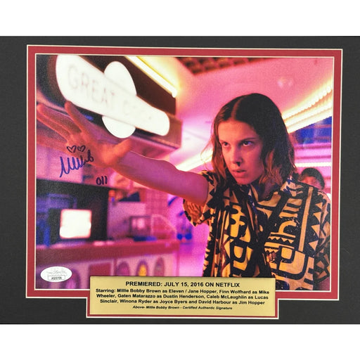 Millie Bobby Brown Autographed Stranger Things Eleven 8x10 Photo Framed JSA Signed 11