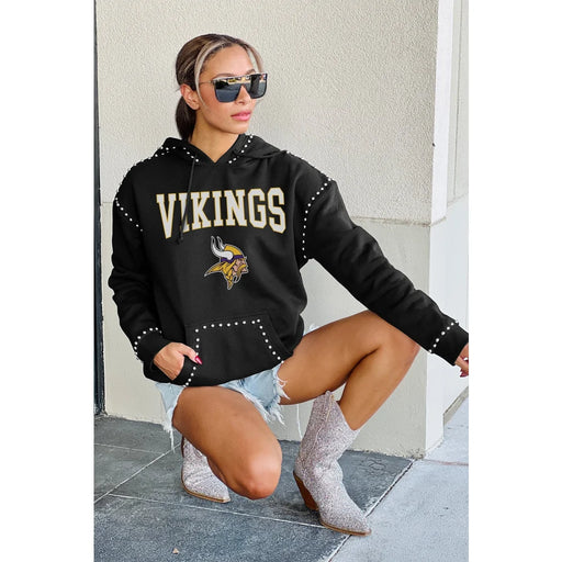 Minnesota Vikings Women’s Gameday Couture Studded Catch the Vibe Pullover Hoodie