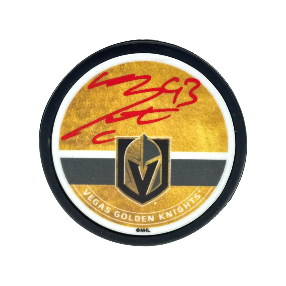 Mitch Marner Autographed Vegas Golden Knights Puck Signed Inscriptagraphs JSA