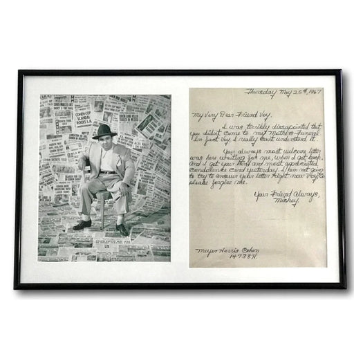 Mob Boss Mickey Cohen Handwritten Signed Letter Framed JSA Autograph Meyer Mafia