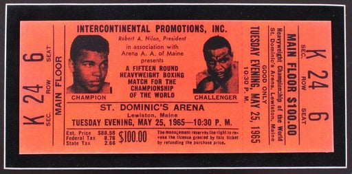 Muhammad Ali Framed 16X20 Over Sonny Liston W/ Replica Ticket Phantom Punch Clay