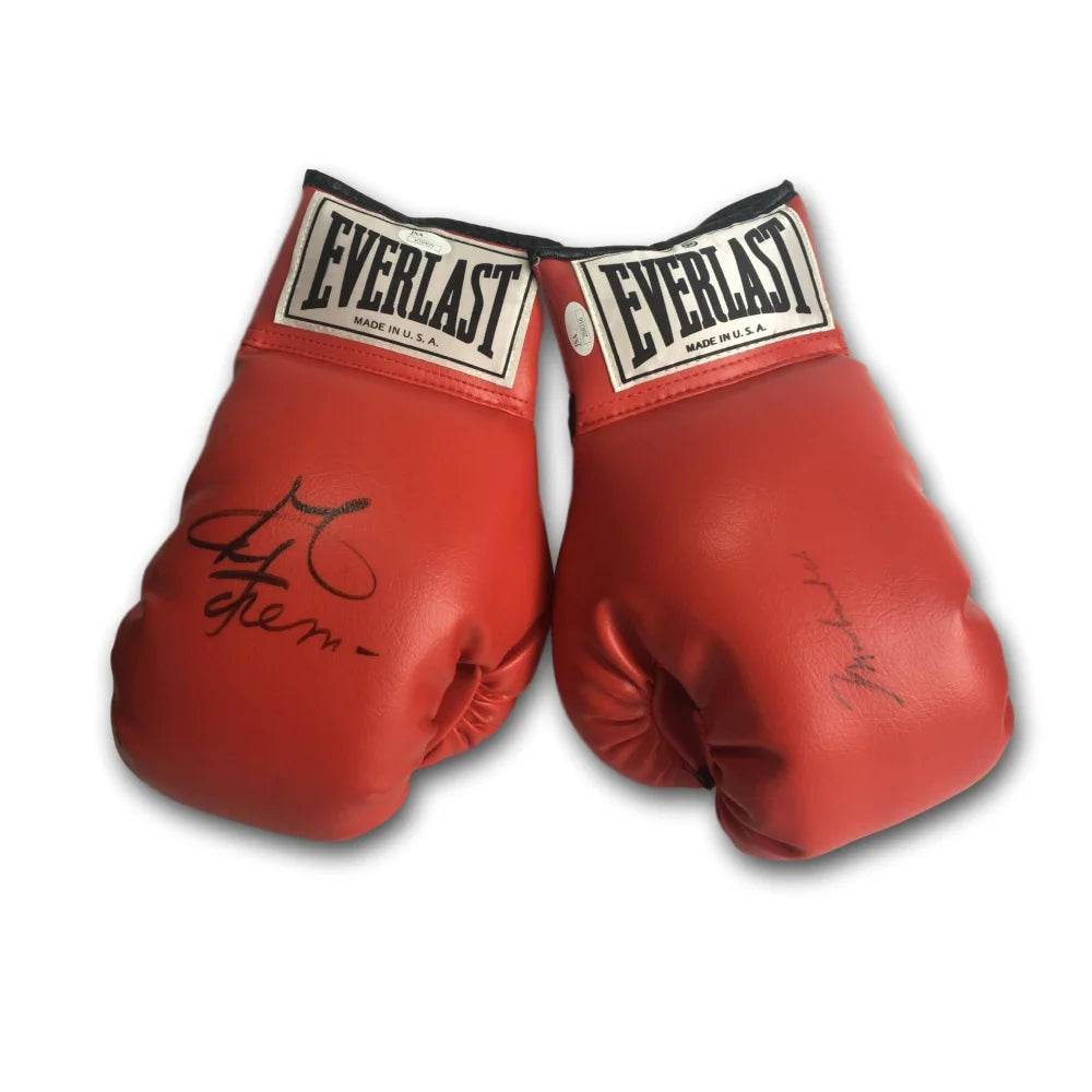 Muhammad Ali George Foreman Signed Boxing Gloves JSA COA Autograph Rumble Jungle