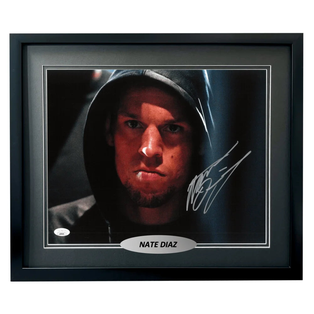 Nate Diaz Autographed UFC 11x14 Photo Framed COA JSA Signed