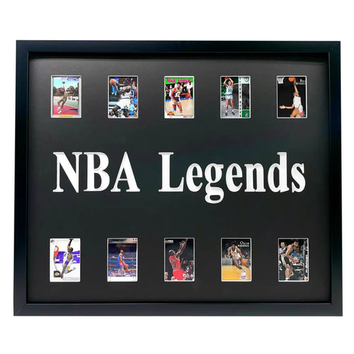 NBA Basketball Legends Framed 10 Trading Card Collage Lot LeBron Jordan Kobe