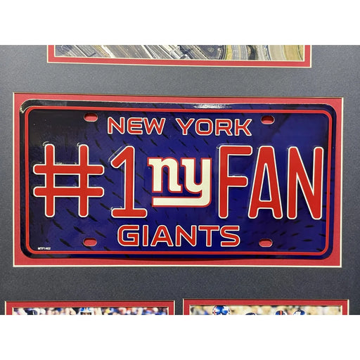 New York Giants Fan License Plate Framed Collage Memorabilia Manning Taylor