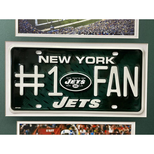 New York Jets Fan License Plate Framed Collage Memorabilia Joe Namath Shea Stadium