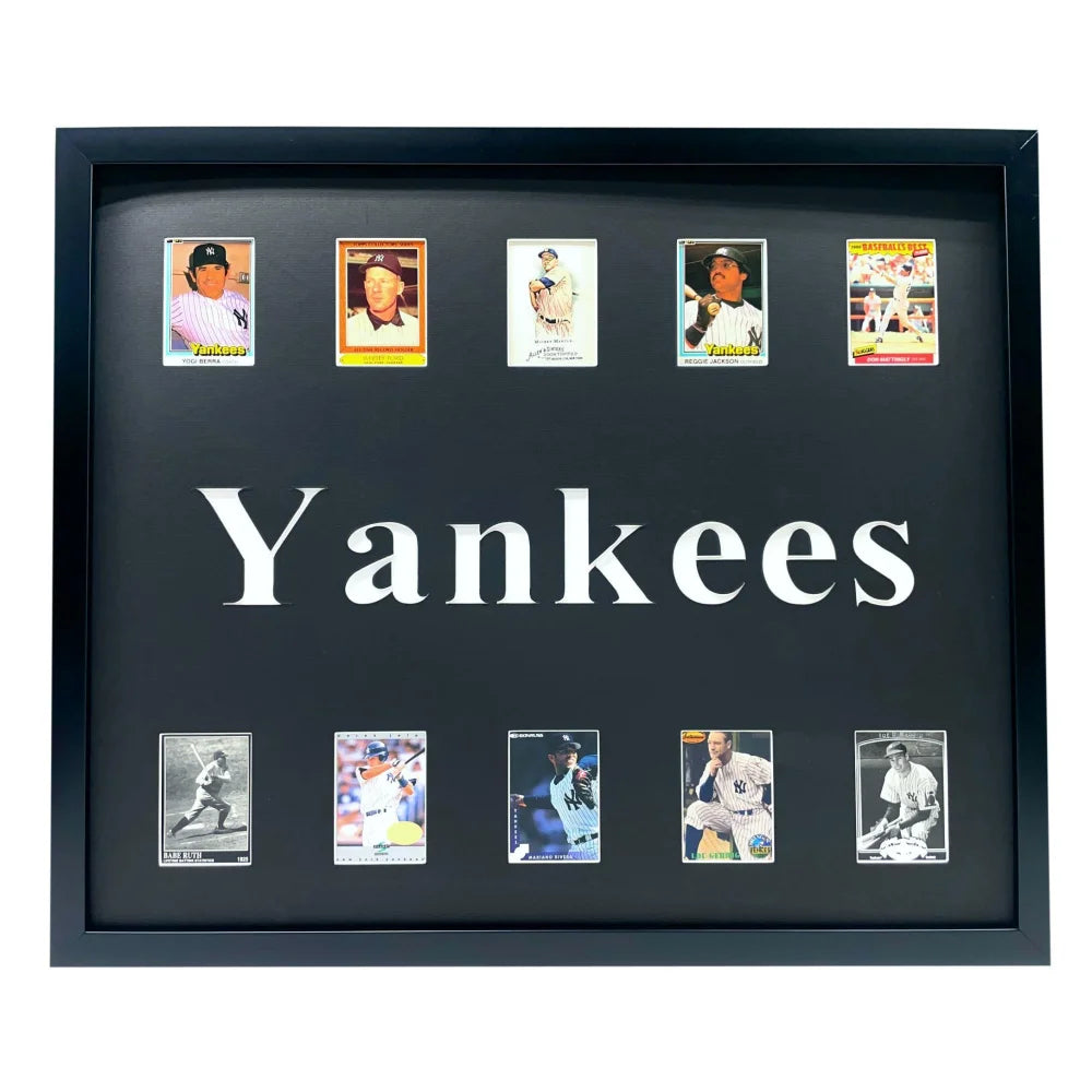 New York Yankees Legends Framed 10 Card Baseball Collage NY Jeter Mantle