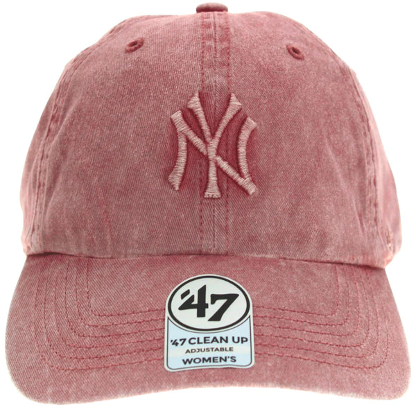47 Women\'s New York Yankees Clean up Adjustable Baseball Hat Gray Pink Logo NWT MLB New York Yankees ( main image 4