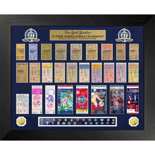 New York Yankees World Series Ticket And Game Coin Collection Framed Collage