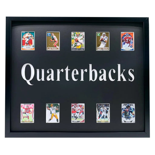 NFL Quarterback Legends Framed 10 Football Card Collage Lot Brady Rodgers Mahomes Favre