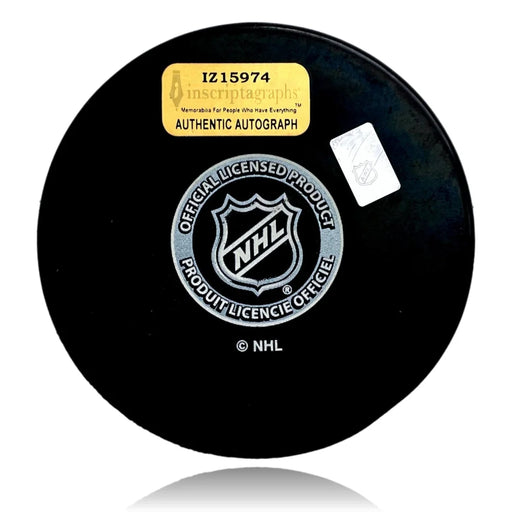 Nic Hague Autographed Vegas Golden Knights Logo Puck COA Inscriptagraphs Signed Memorabilia