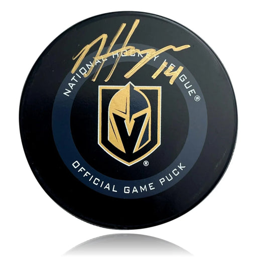 Nic Hague Autographed Vegas Golden Knights Official Puck COA Inscriptagraphs VGK Memorabilia