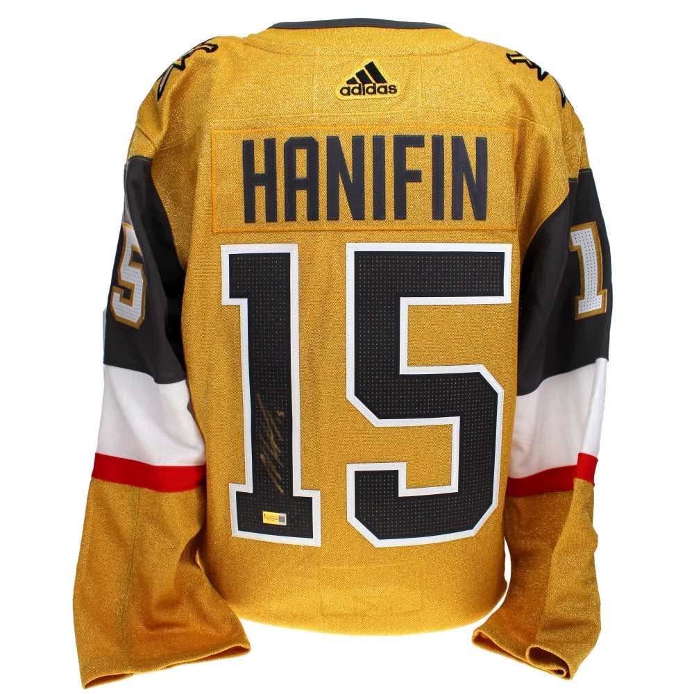 Noah Hanifin Autographed Vegas Golden Knights Gold Jersey IGM COA Signed
