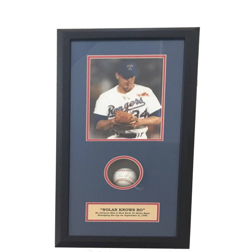 Nolan Ryan Signed Baseball Framed Collage 8X10 Photo Bloody Lip COA Encore Rangers