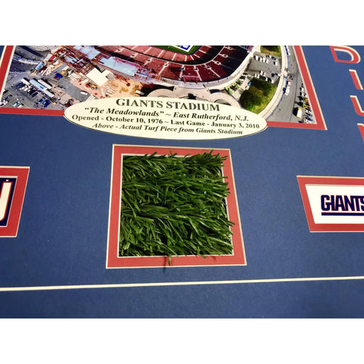 NY ’Giants Stadium’ Authentic Game Used Turf Framed Collage COA New York Photo