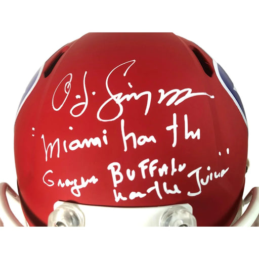 O.J. Simpson Signed Inscribed Juice Buffalo Bills FS Amp Helmet COA BAS OJ Auto