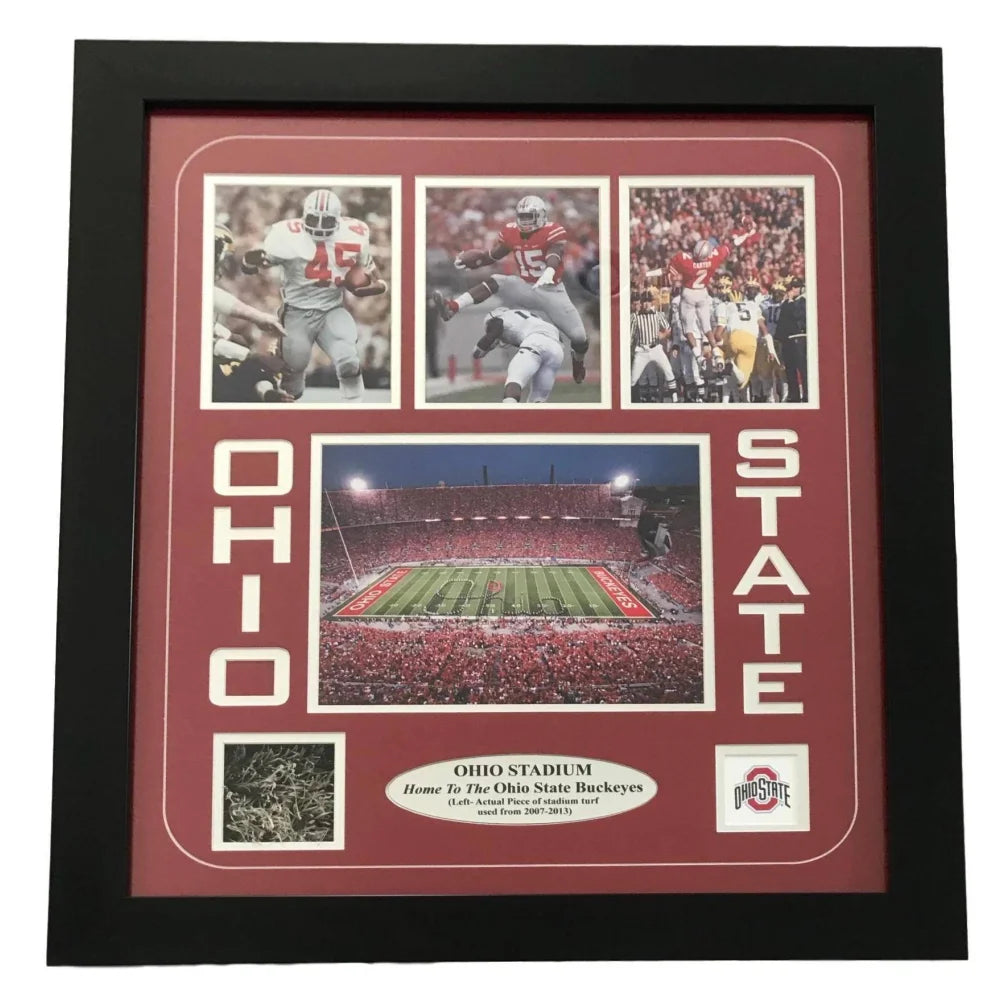 Ohio State U. Authentic Game Used Turf Frame COA Buckeyes Griffin Carter Zeke