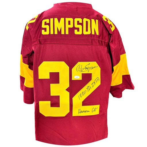 OJ Simpson Signed Inscribed ’Heisman’ USC Trojans Jersey JSA COA O.J. Autograph