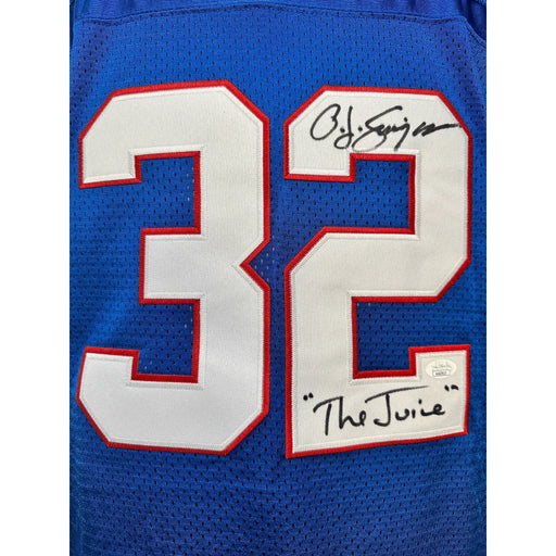 OJ Simpson Signed Inscribed ’The Juice’ Buffalo Bills Jersey JSA COA Blue O.J.