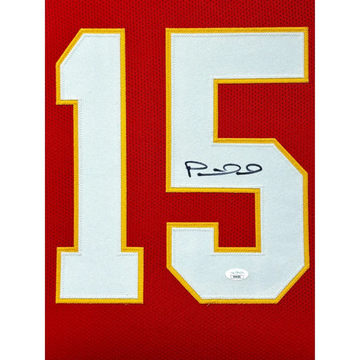 Patrick Mahomes Autographed Kansas City Chiefs Red Jersey Framed JSA Signed Home
