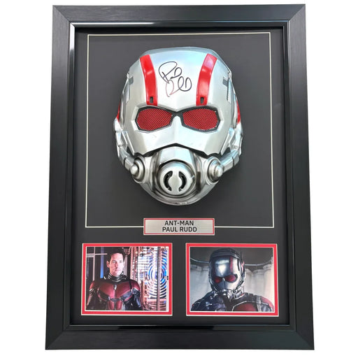 Paul Rudd Signed Ant Man Mask Framed Beckett COA Marvel Autographed BAS