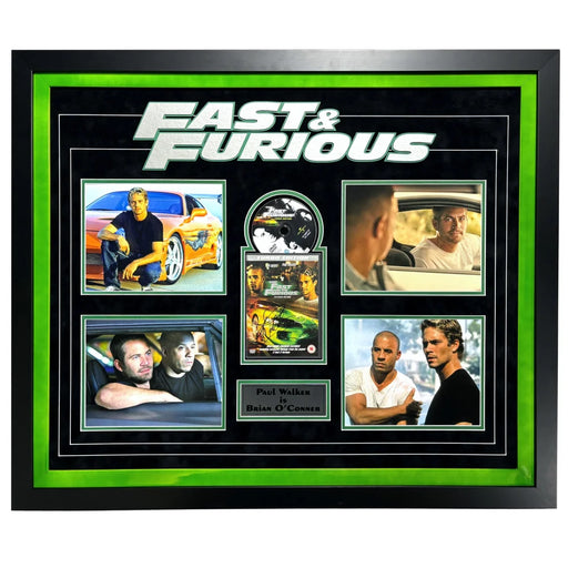 Paul Walker Autographed Fast & The Furious DVD Framed Collage JSA COA Signed Photo