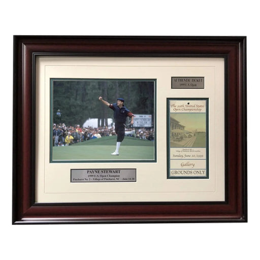 Payne Stewart Framed Authentic 1999 U.s. Open Ticket Collage Coa Golf Pga