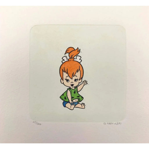 Pebbles Flintstone Etching Artwork Sowa & Reiser #D/500 Flintstones Hand Painted