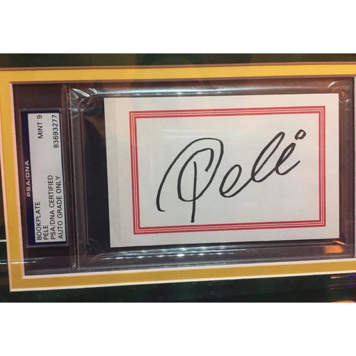 Pele Signed Framed Triple 8X10 Cut PSA/DNA COA Autograph PSA Soccer Brazil