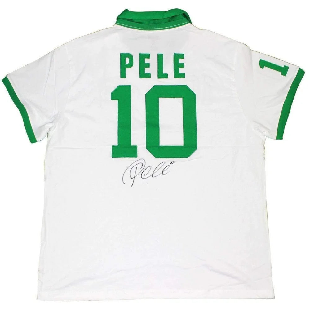 Pele Signed New York Cosmos Throwback White Jersey Autograph Steiner COA Soccer