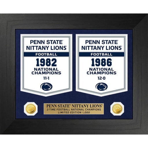 Penn State Nittany Lions NCAA Football National Championship Banner / Gold Coin Framed Collage