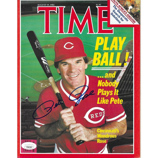 Pete Rose Autographed Time Magazine Reds Charlie Hustle Mlb Jsa Coa Signed