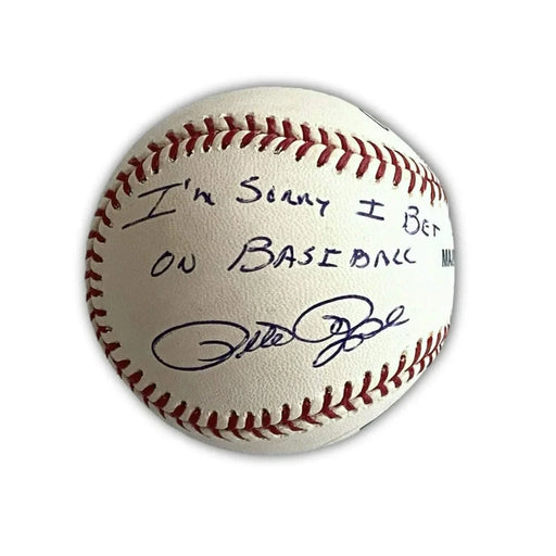 Pete Rose Signed ’I’m Sorry I Bet on’ Baseball Autograph Inscribed JSA COA OMLB