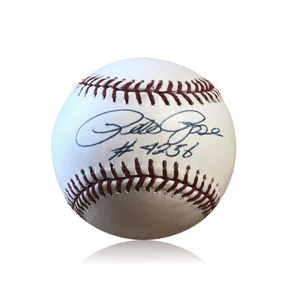 Pete Rose Signed Inscribed 4256 Omlb Baseball Autograph JSA COA Reds Phillies