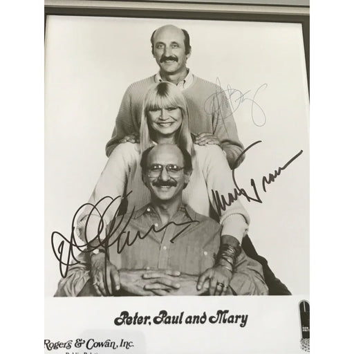 Peter Paul Mary Signed 8X10 JSA COA Photo Framed Autograph Folk Group