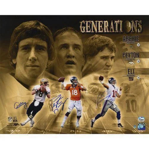 Peyton Eli Archie Manning Triple 16X Signed COA Steiner Generations Autograph