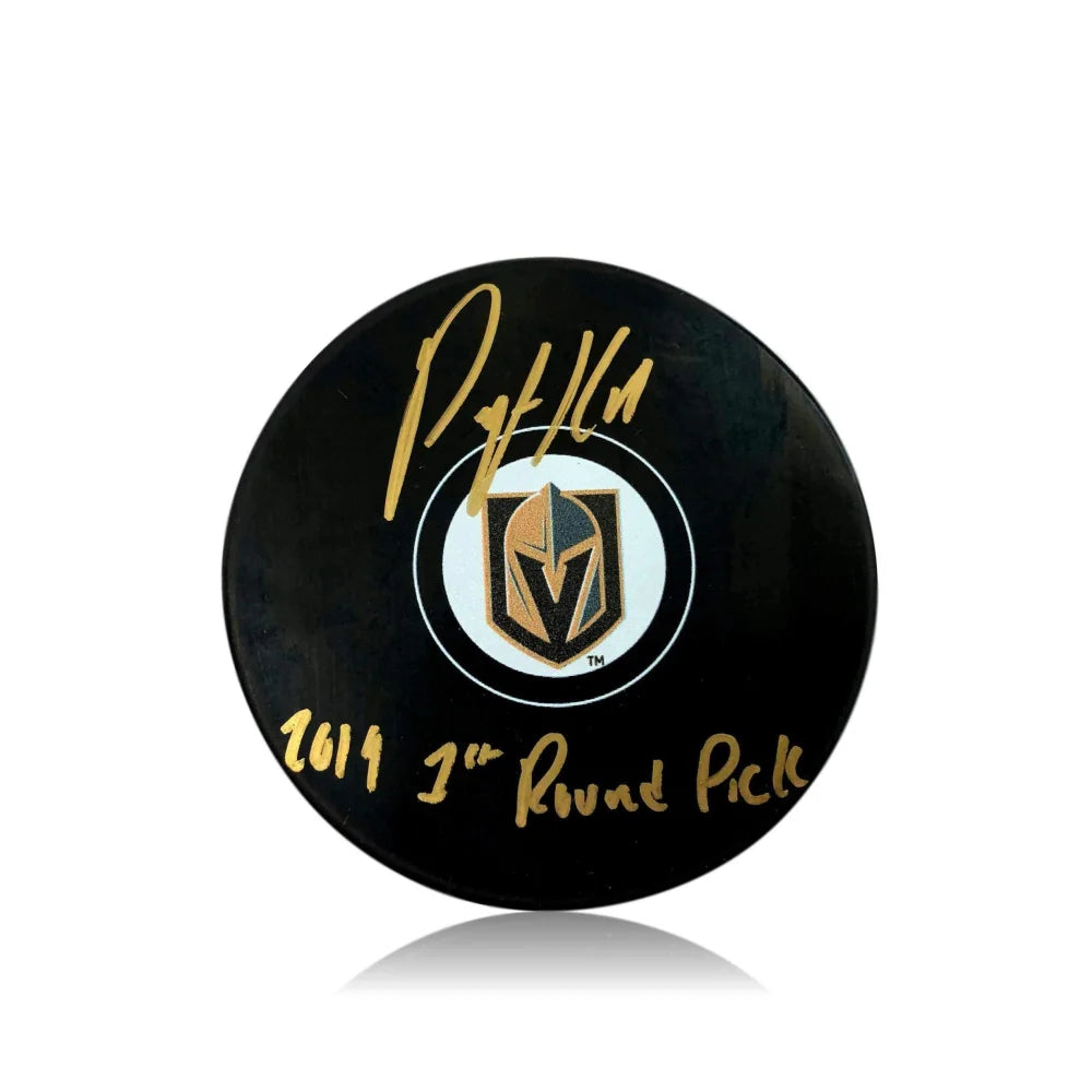 Peyton Krebs Signed Puck Inscribed ’2019 1st Round Pick Vegas’ Golden Knights Inscriptagraphs COA