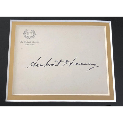 President Herbert Hoover Signed Cut Framed Collage JSA Autograph Photo USA