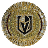 Video showcasing our tier 1 Vegas Golden Knights Staley Cup championship ring in it's presentation box. The ring is going around in a 360 degree tour showing all sides of the ring.
