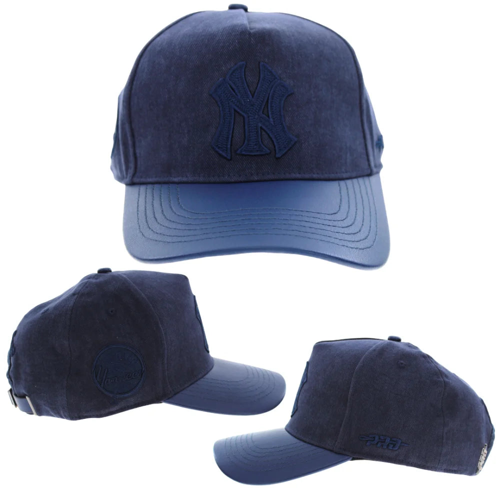 Pro Standard New York Yankees Unisex Classic Twill Pinch Snapback Hat MLB - Navy Blue